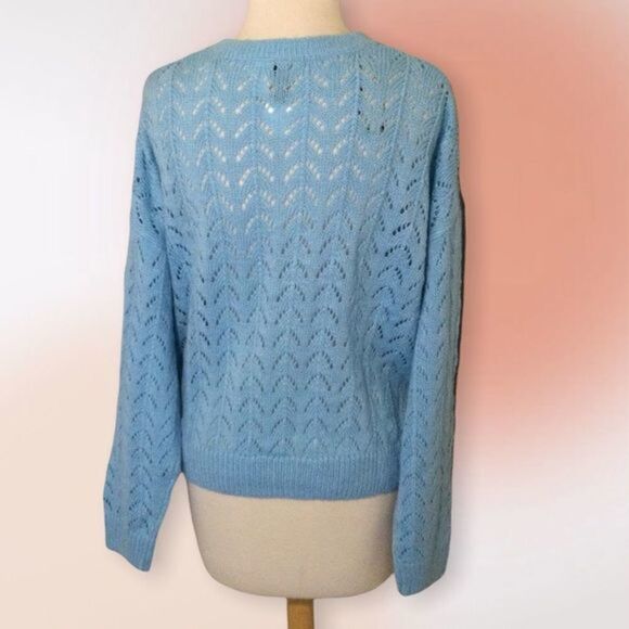 Divided by H&M Baby Blue Open Weave‎ Crew Neck Sweater S NWT - Picture 6 of 10